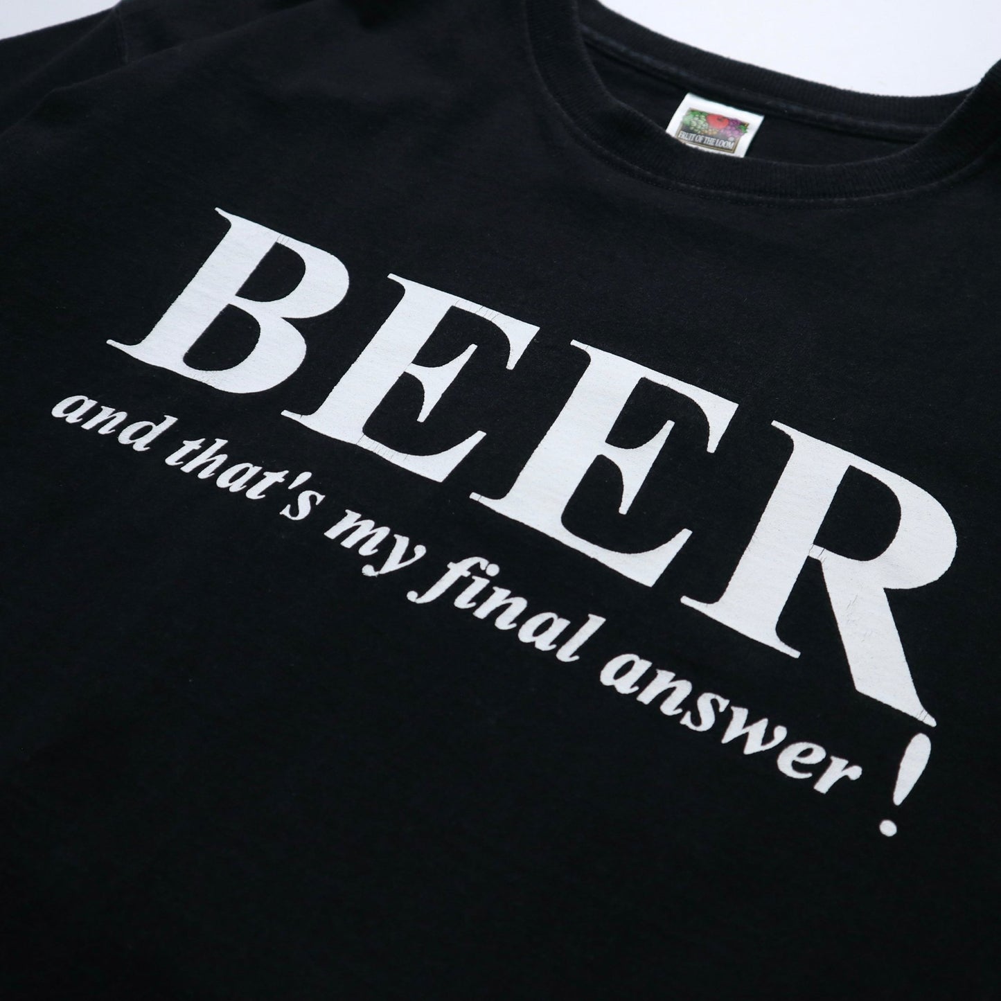 00s "Beer” and That's My Final Answer 幽默標語tee - 富士鳥古著