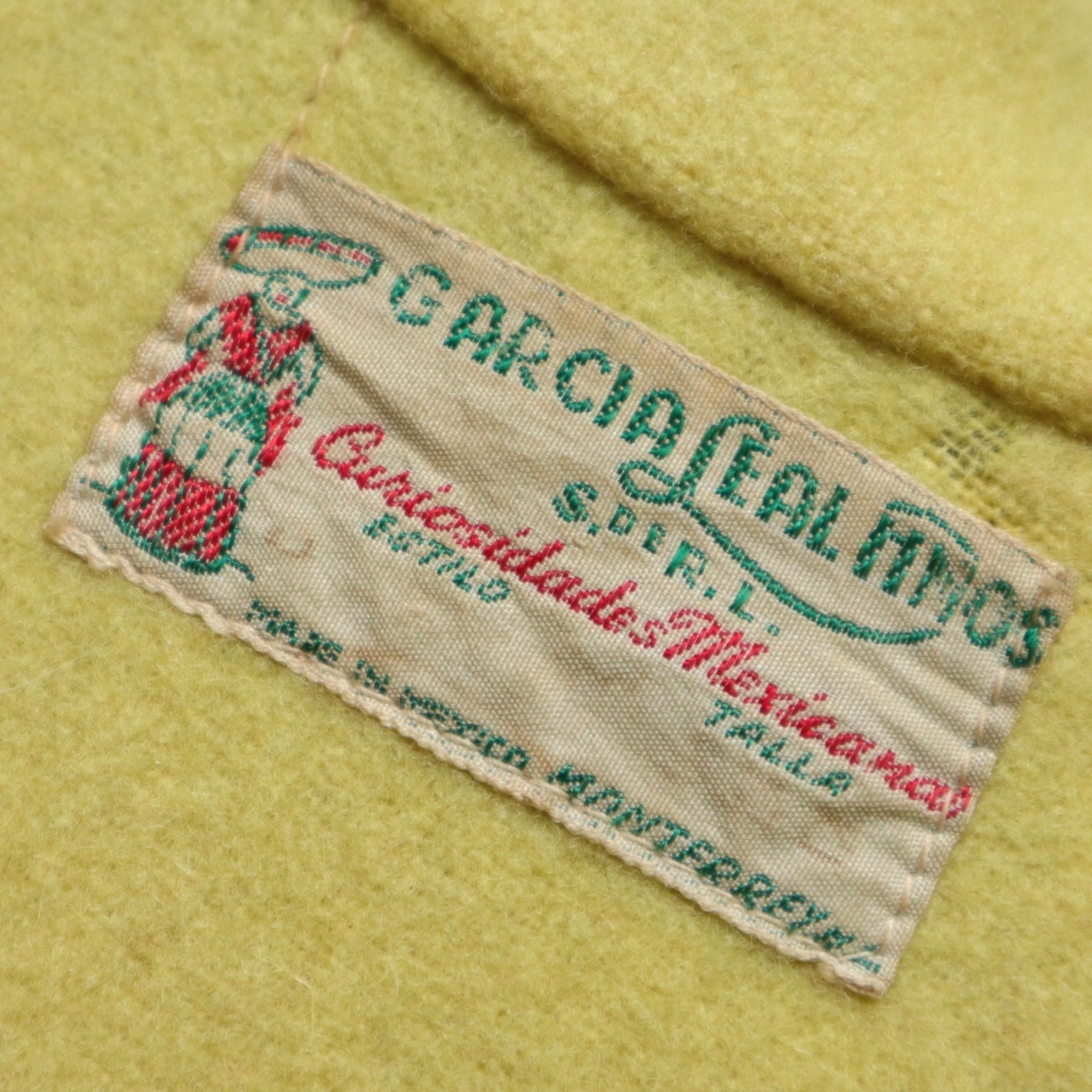 1940s Garcia Leal 墨西哥黃色刺繡羊毛紀念外套 - 富士鳥古著