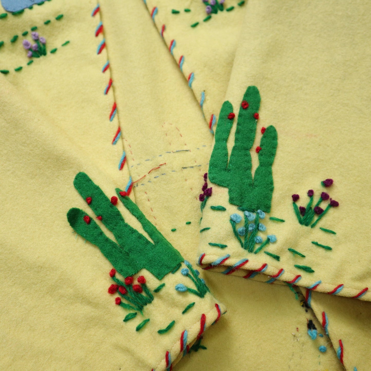 1940s Garcia Leal 墨西哥黃色刺繡羊毛紀念外套 - 富士鳥古著