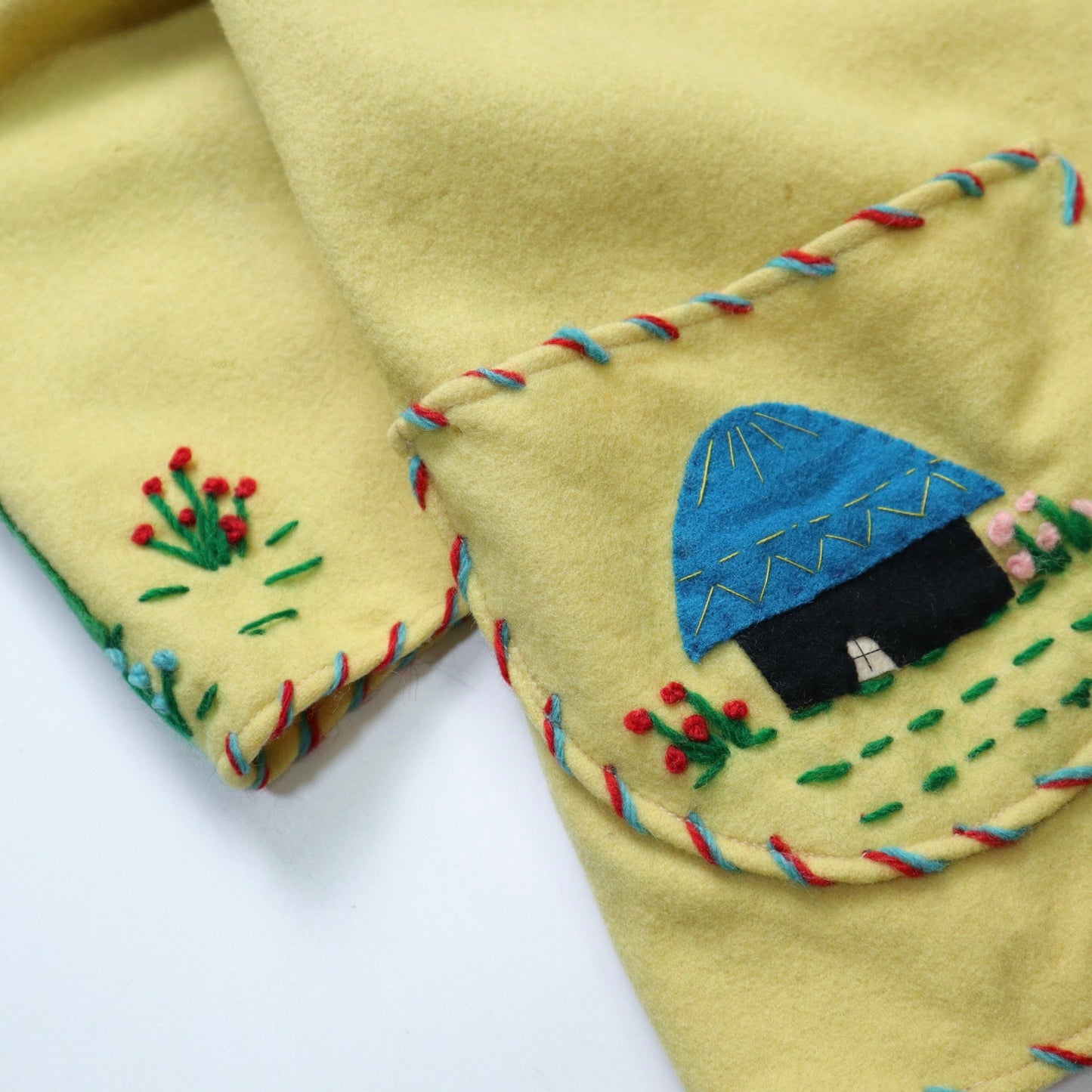 1940s Garcia Leal 墨西哥黃色刺繡羊毛紀念外套 - 富士鳥古著