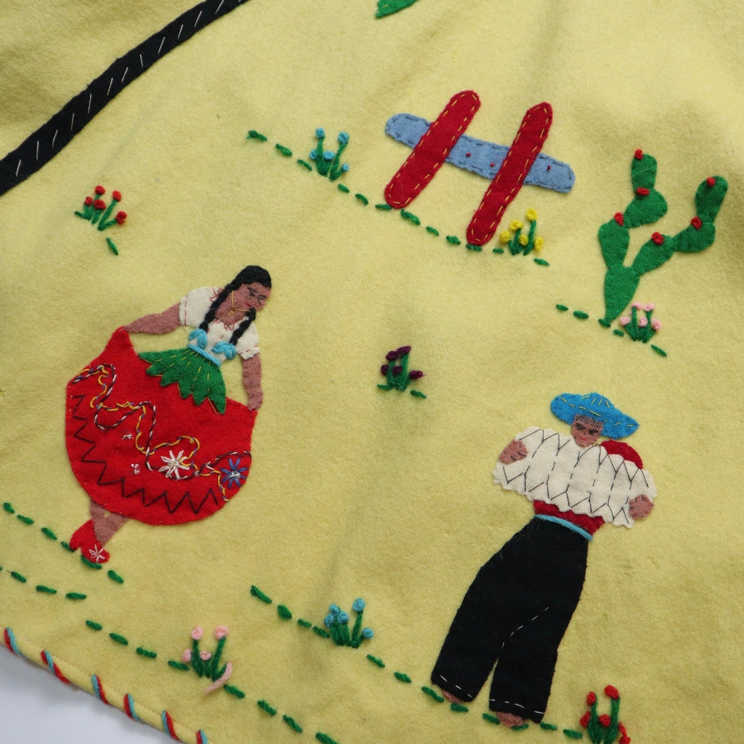 1940s Garcia Leal 墨西哥黃色刺繡羊毛紀念外套 - 富士鳥古著