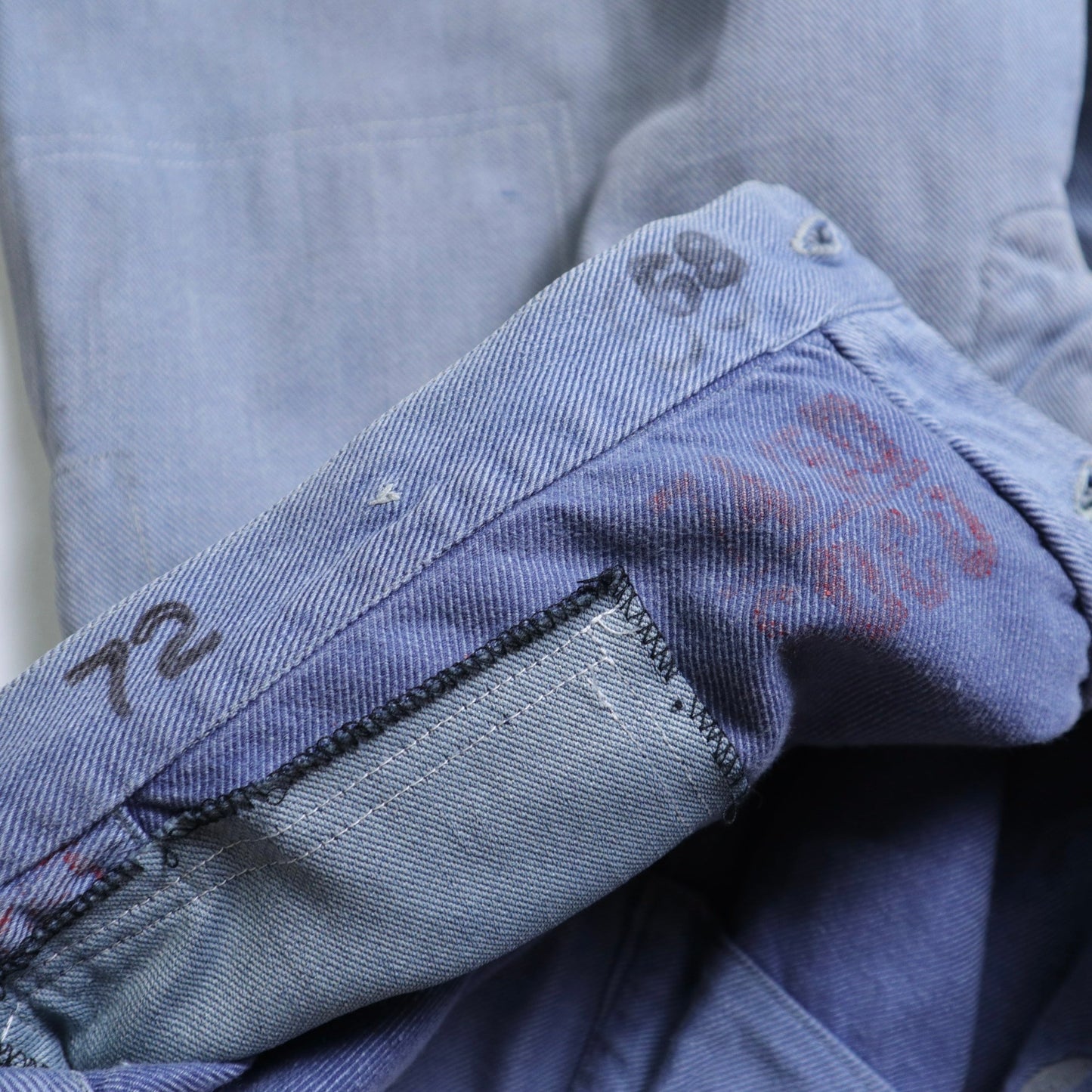 1940s WWII Swiss Prison denim work pants瑞士囚犯丹寧工作褲 - 富士鳥古著