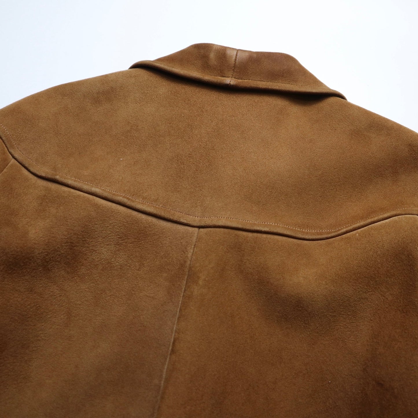 1950s 棕褐色翻領麂皮外套 歐洲麂皮外套 - 富士鳥古著