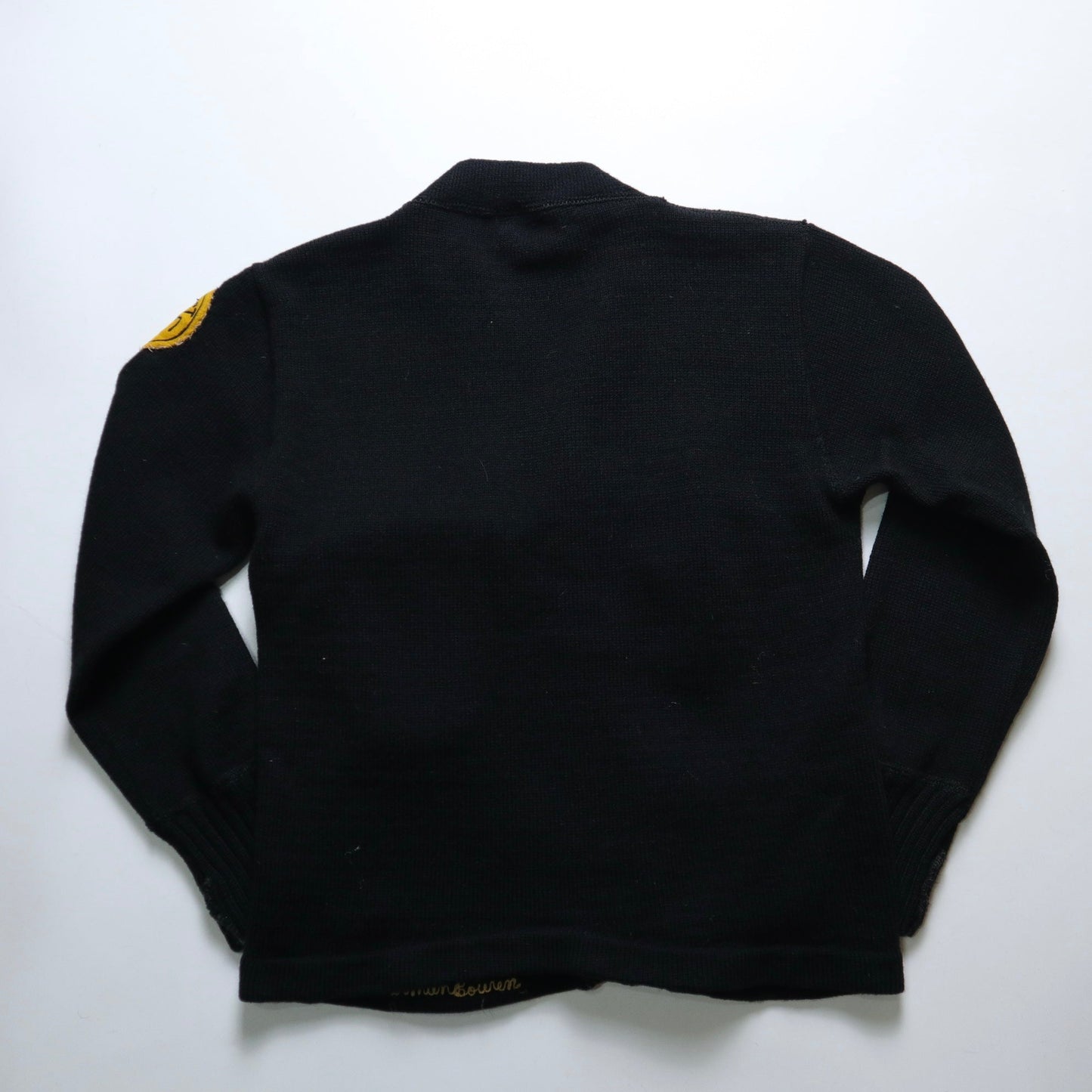 1960s Varsity Band Cardigan 樂團黑色羊毛校園針織外套 - 富士鳥古著