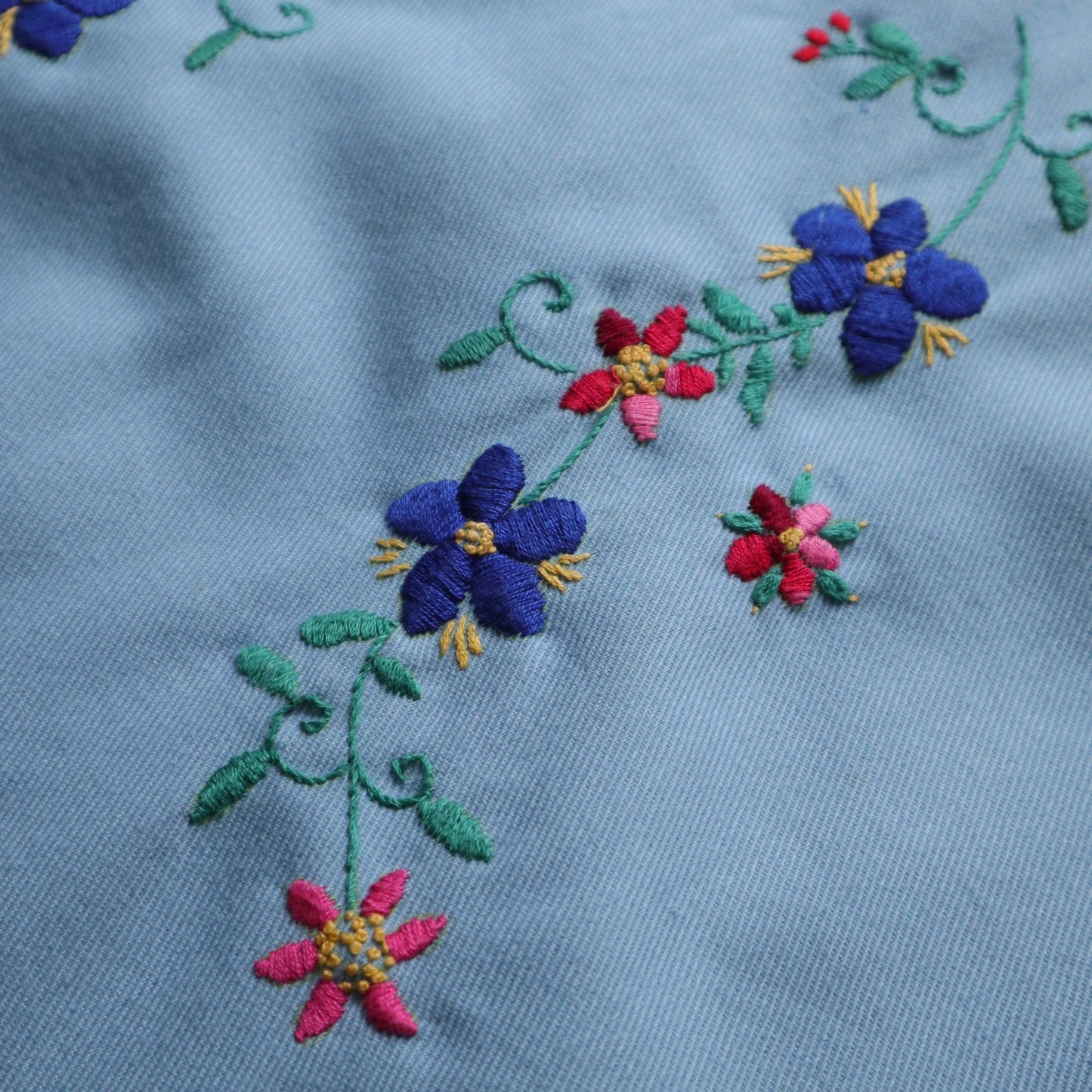 1970s 美國手工刺繡花卉襯衫 - 富士鳥古著