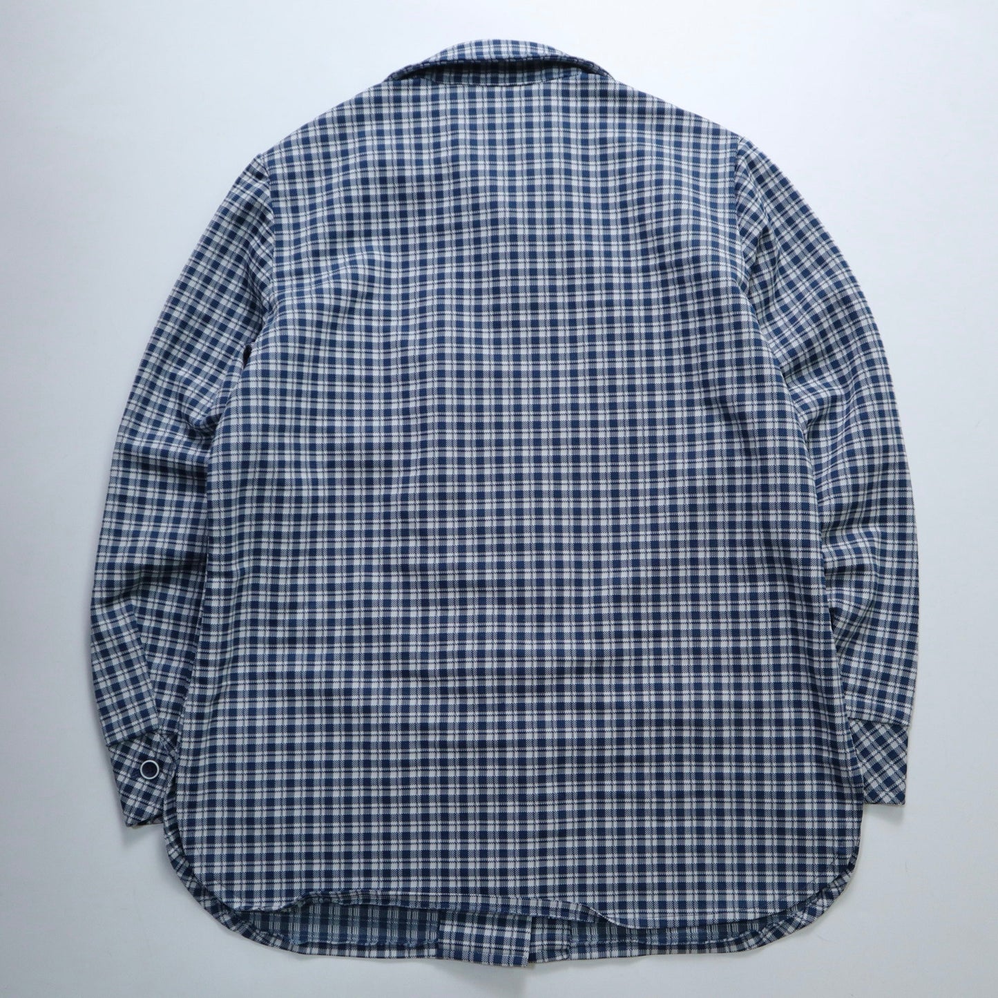 1970s 藍白格紋雙口袋箭領襯衫 - 富士鳥古著