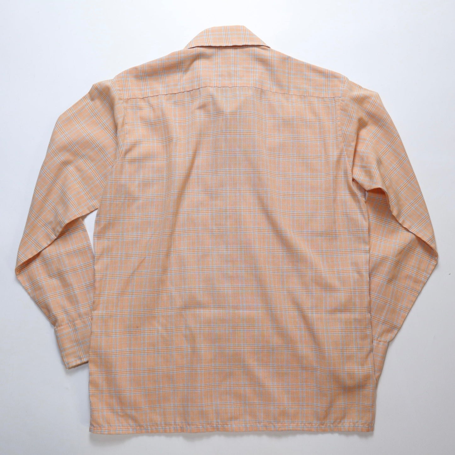 1970s 加拿大製 Rockcliffe 橘色格紋箭領襯衫 - 富士鳥古著