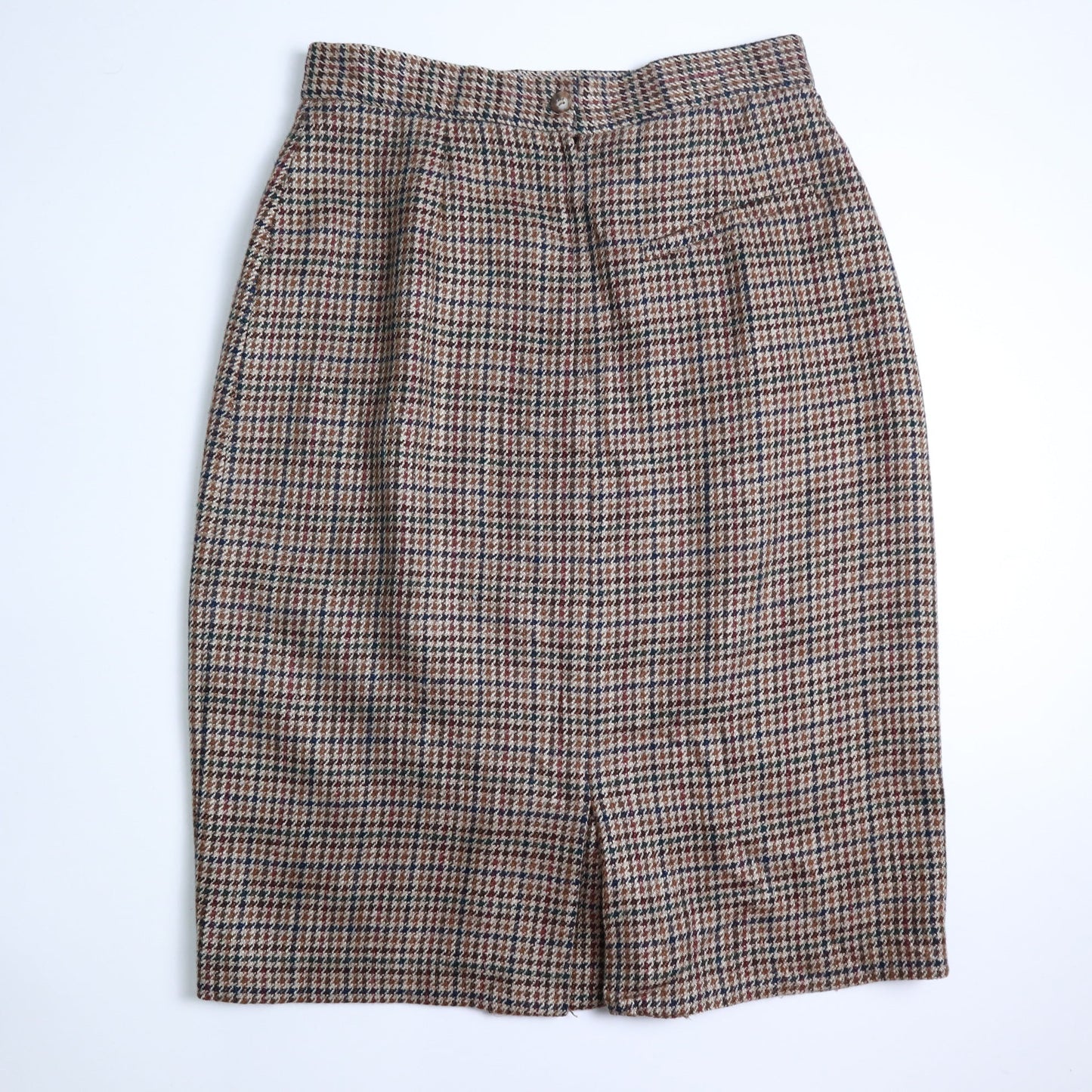 1970s 美國製 千鳥格羊毛裙 Talon拉鍊 - 富士鳥古著