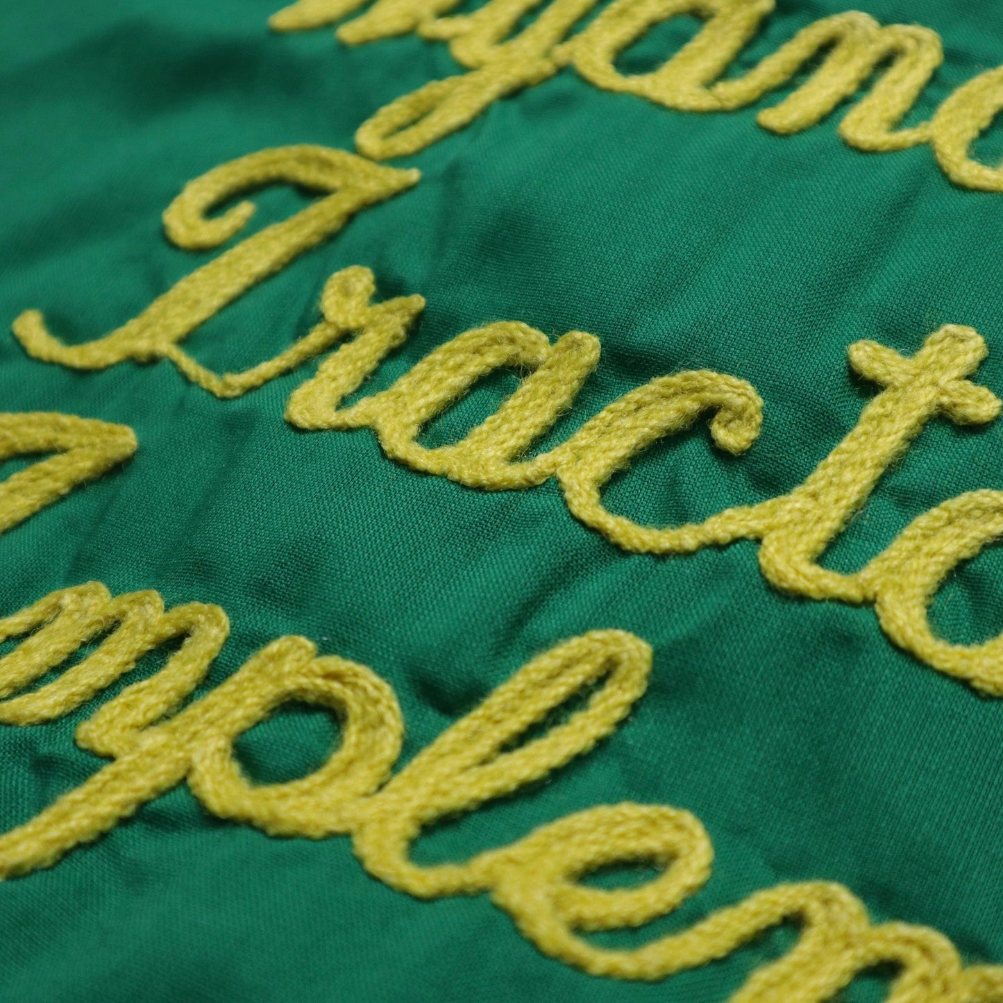 1970s 綠色鎖鍊繡箭領工作襯衫 Union made - 富士鳥古著