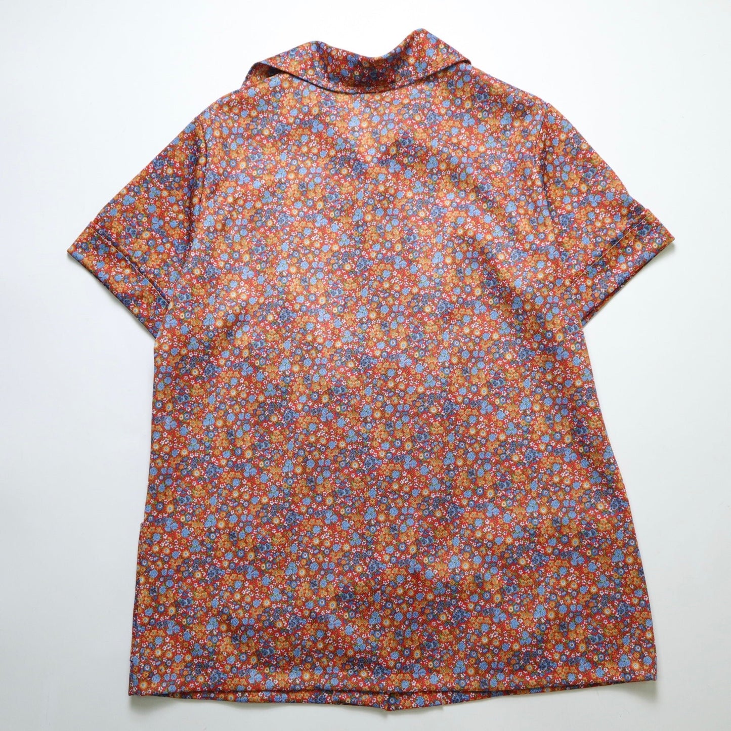 1980s 美國製 碎花箭領襯衫 聚酯纖維面料 - 富士鳥古著