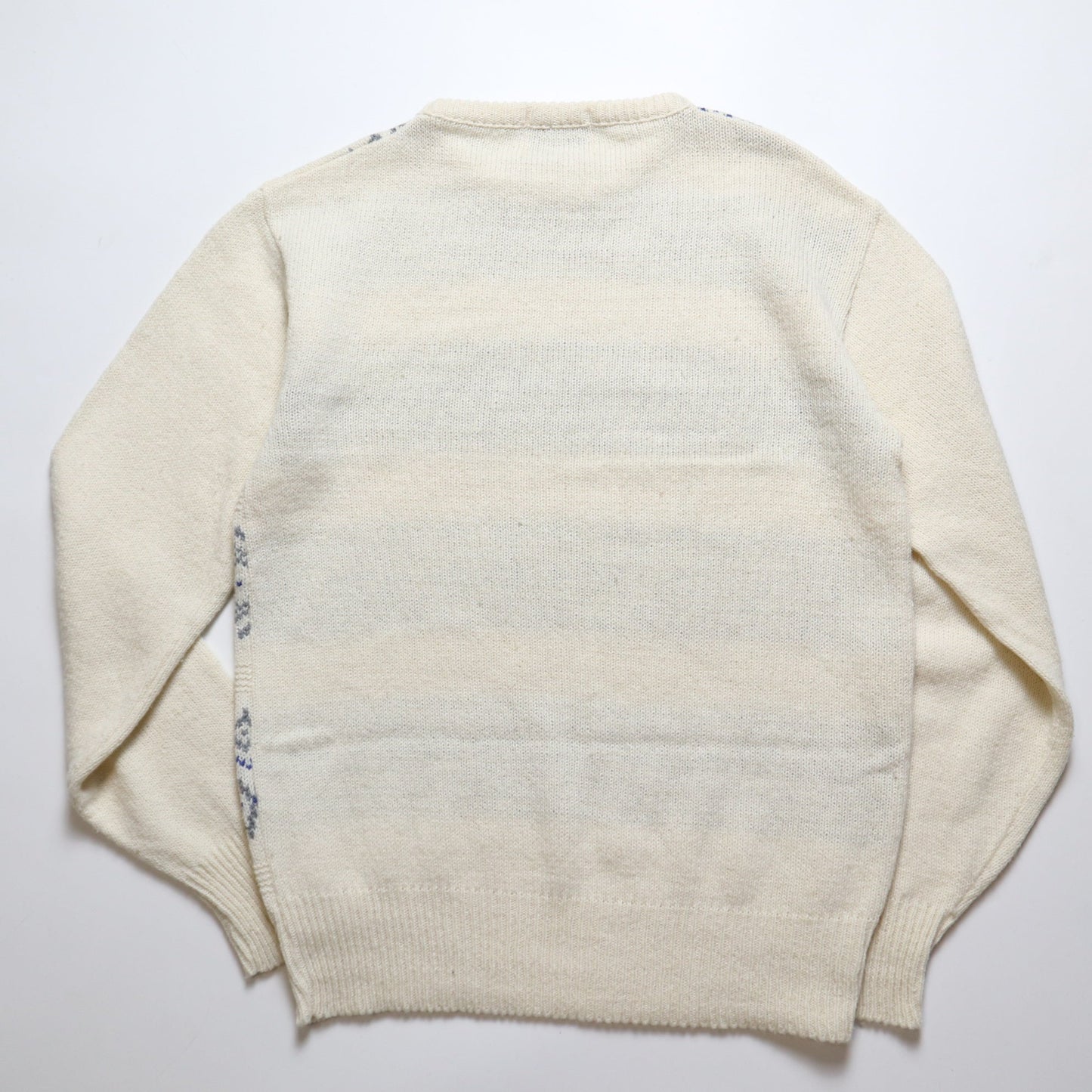 1980s 美國製 奶油白雪花圖騰毛衣 聖誕毛衣 古著毛衣 - 富士鳥古著