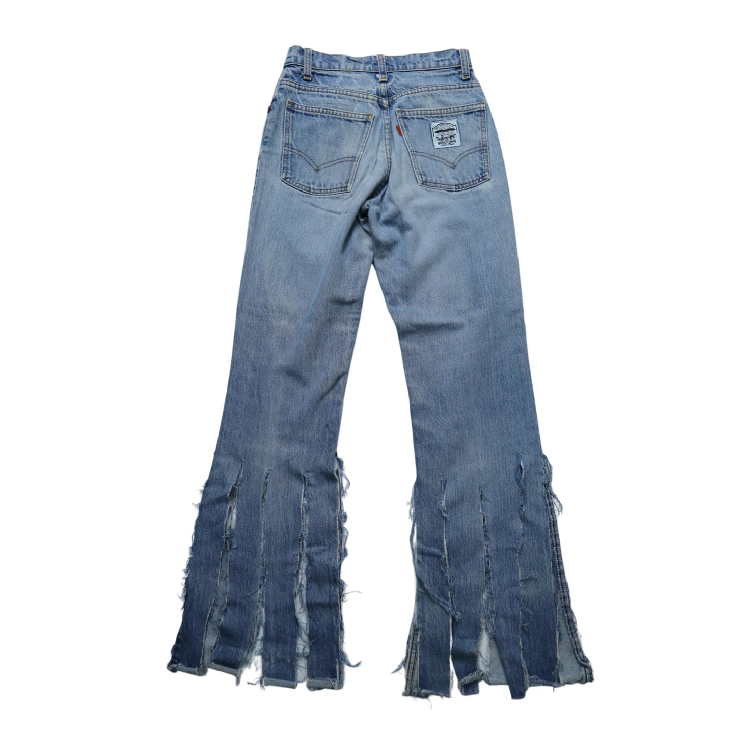 (24 - 25W) 70s Levi’s 美國製 橘標 手繪圖騰喇叭褲 Talon42拉鍊 - 富士鳥古著