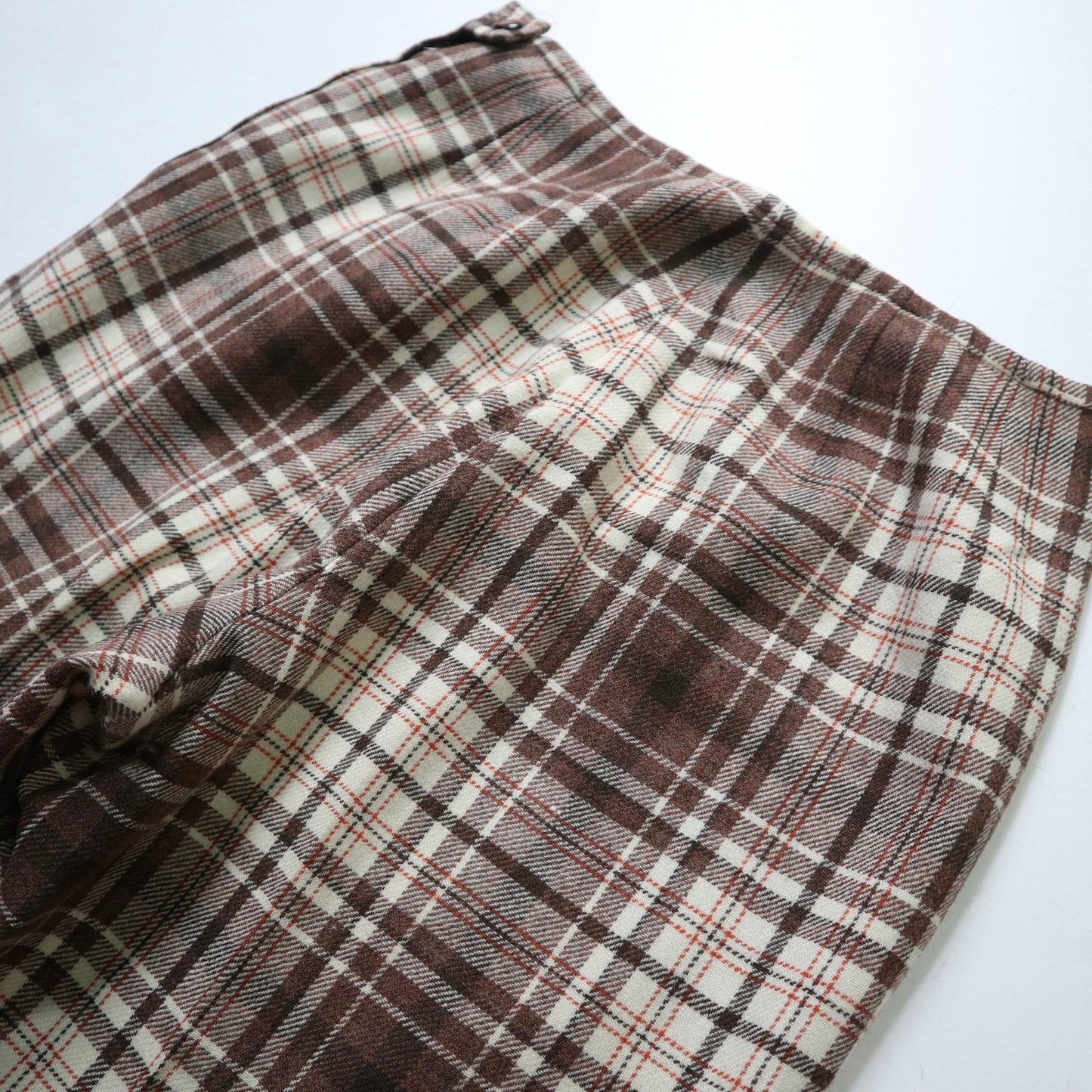 (27W)70s Pendleton 美國製 咖啡色格紋羊毛褲 Talon拉鍊 - 富士鳥古著