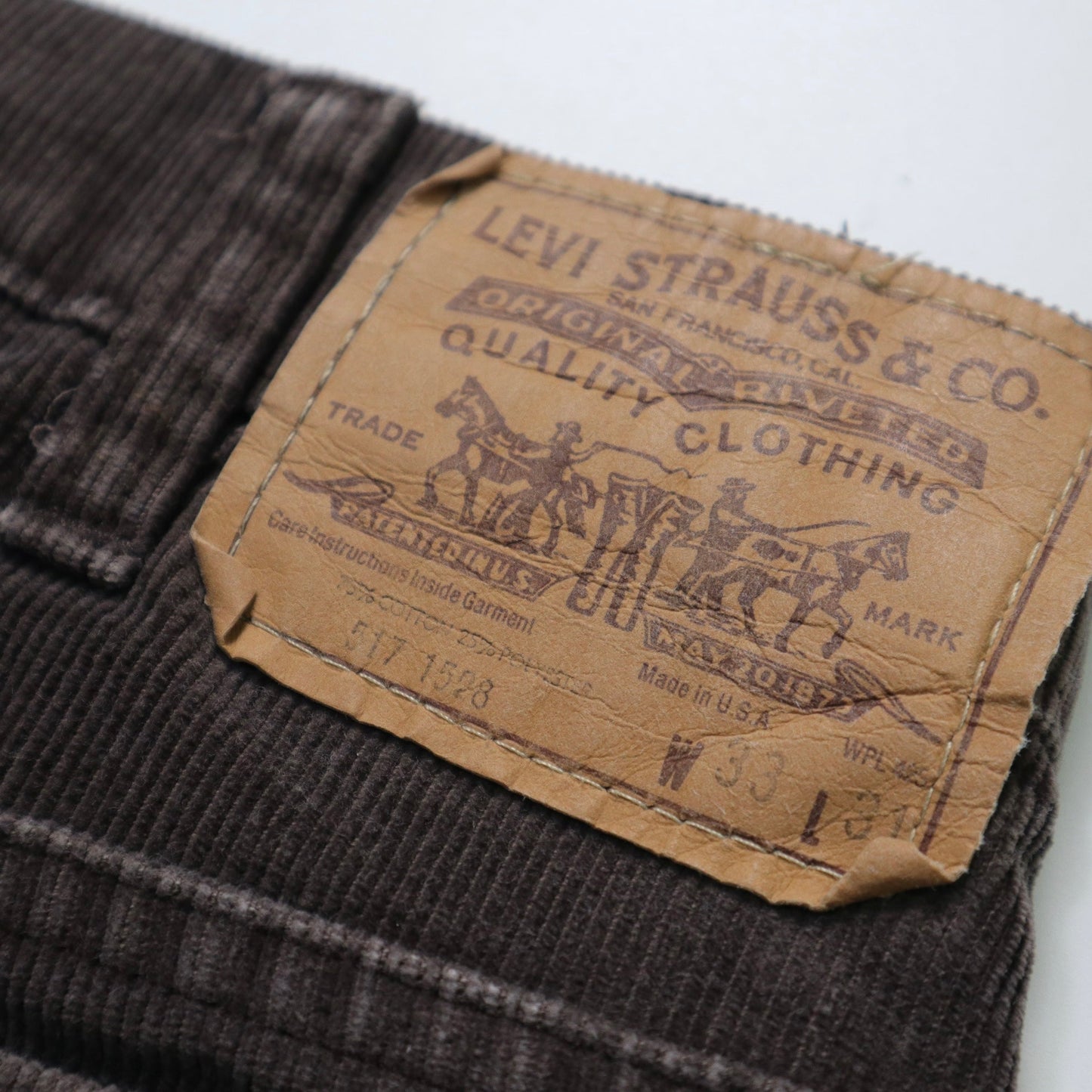 (32W) 80s Levi’s 517 - 1528 美國製 咖啡色燈芯絨靴型褲 - 富士鳥古著