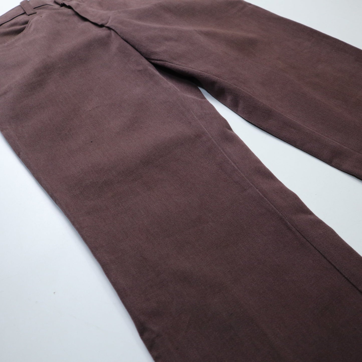(33W) 70s 深咖啡色絨布絨靴型褲 - 富士鳥古著