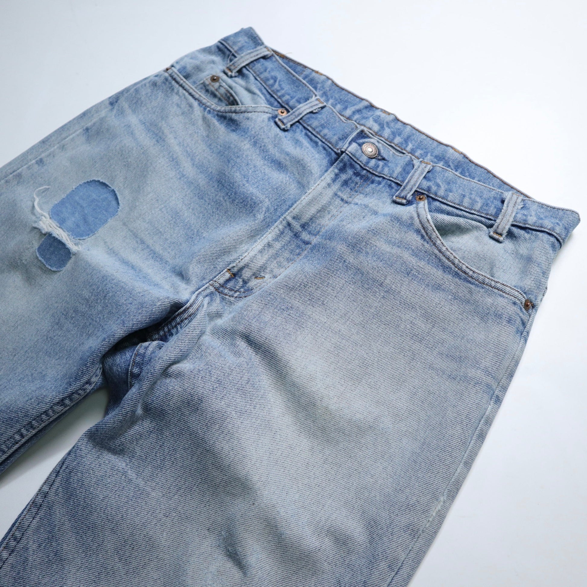 (34W) 80s Levi’s 509 - 0217 美國製 橘標 丹寧補丁直筒褲 - 富士鳥古著