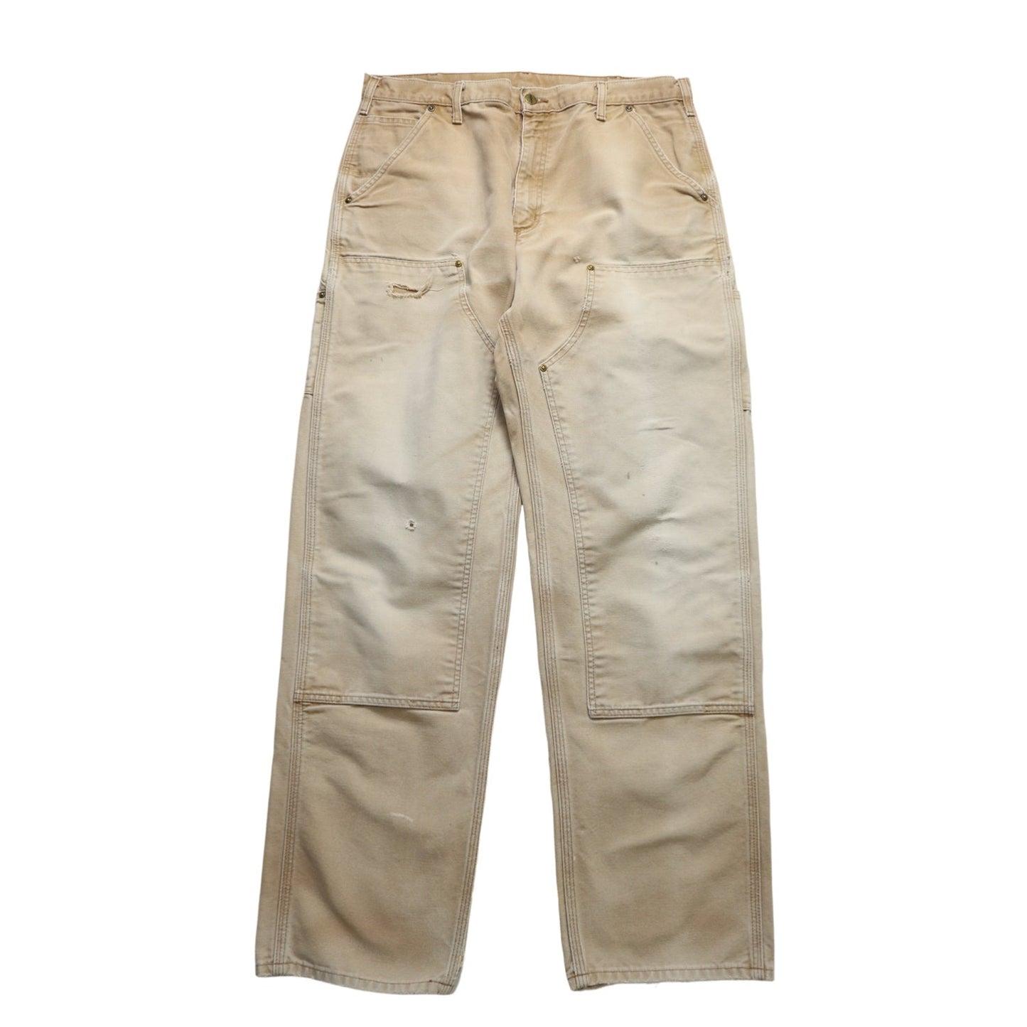 (34W) Carhartt Double knee 淺卡其色工作褲 - 富士鳥古著