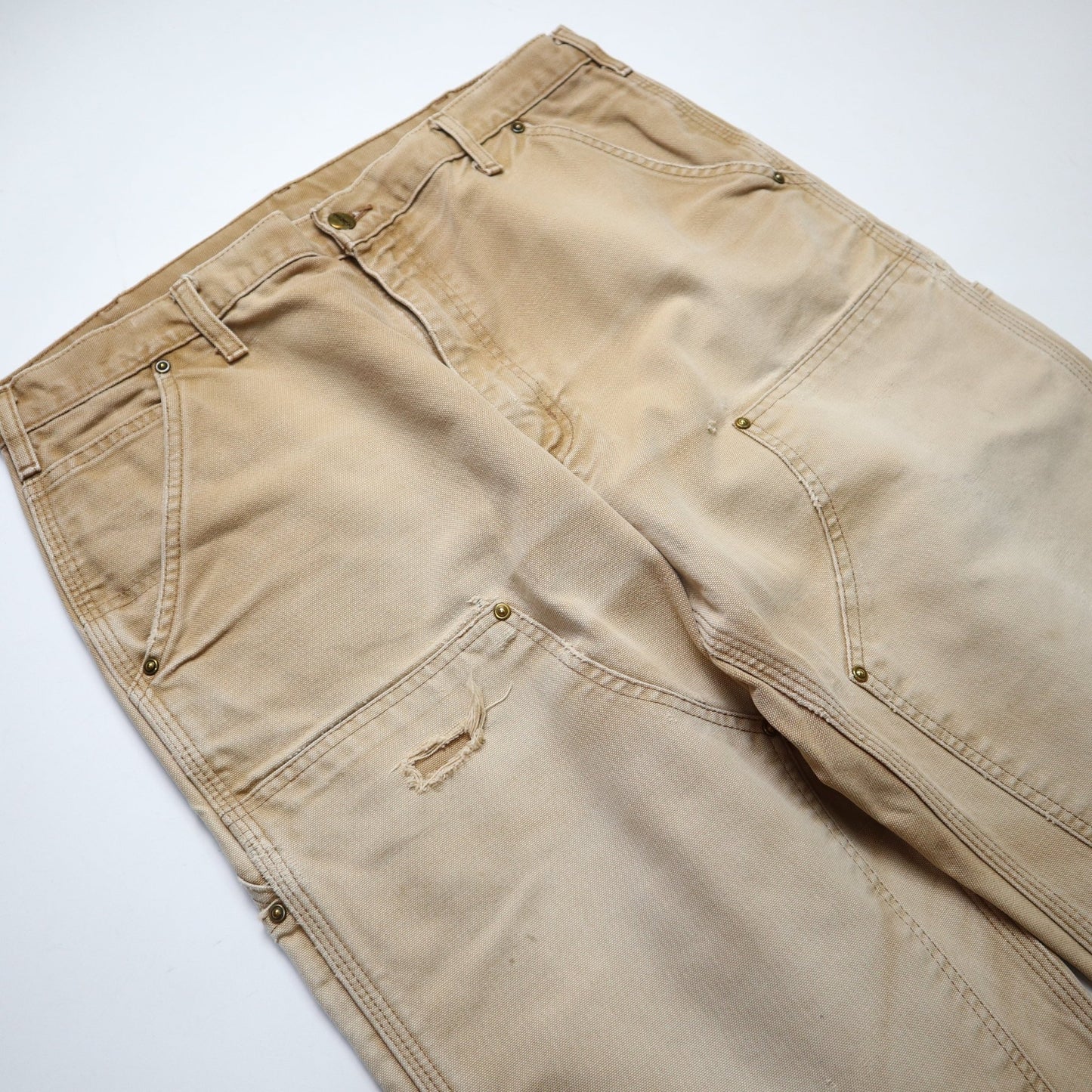 (34W) Carhartt Double knee 淺卡其色工作褲 - 富士鳥古著