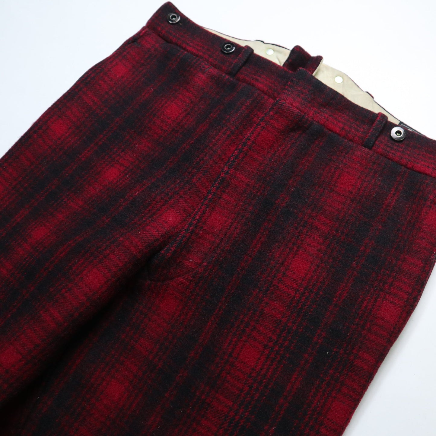 (34W)1950s Woolrich 美國製 羊毛紅格紋狩獵褲 Talon zipper - 富士鳥古著