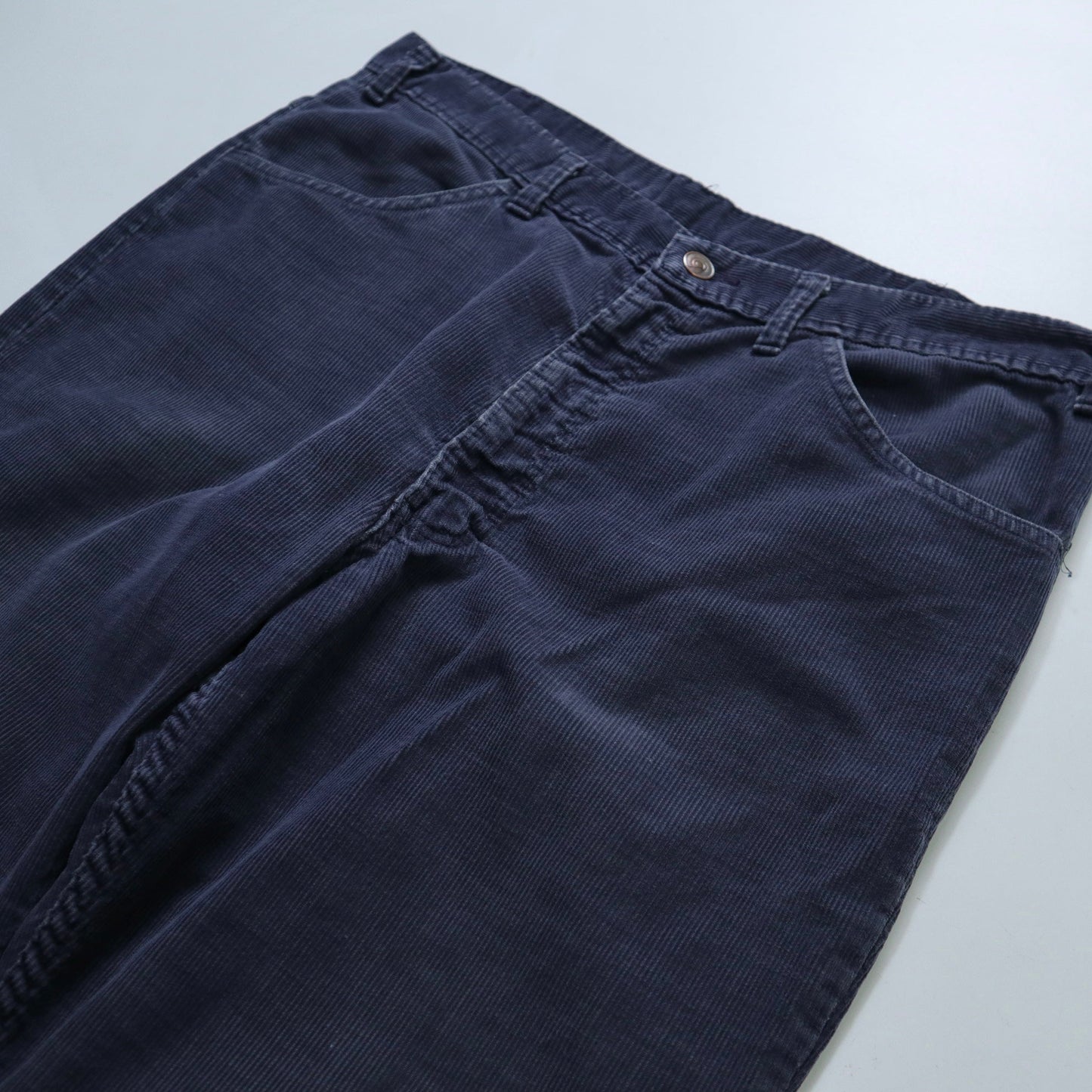 (35W) 1970s 深灰色燈芯絨靴型褲 Scovill拉鍊 - 富士鳥古著