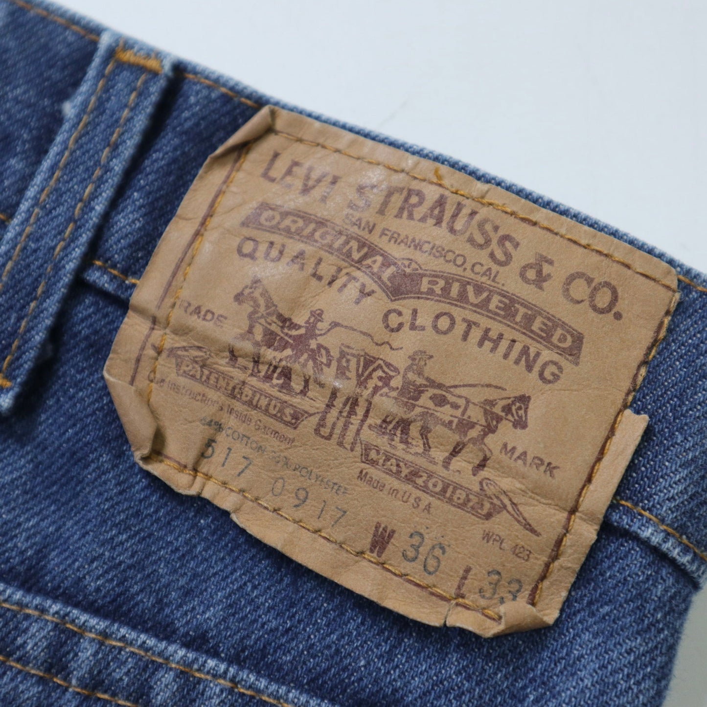 (35W)80s Levi’s 517 美國製 丹寧靴型褲 牛仔褲(517 - 0917) - 富士鳥古著