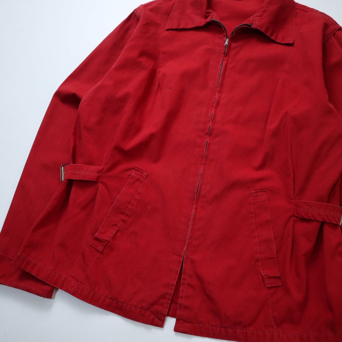 50s Redi - jac 紅色女生風衣外套 crown 黃銅拉鍊 - 富士鳥古著