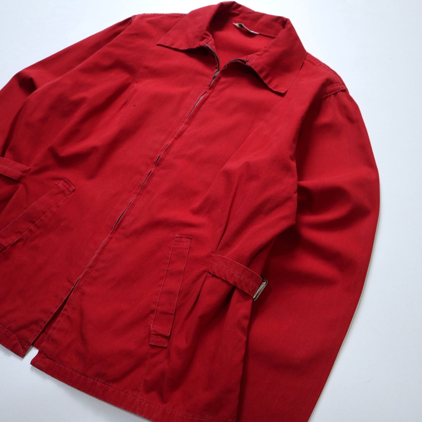 50s Redi - jac 紅色女生風衣外套 crown 黃銅拉鍊 - 富士鳥古著