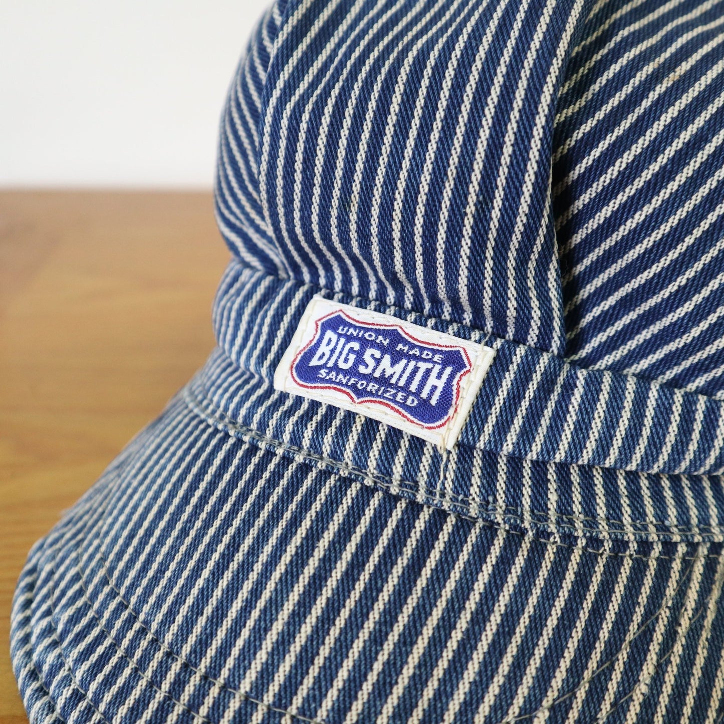 60s Big Smith 藍白條紋鐵路工程師帽 Hickory Stripe - 富士鳥古著