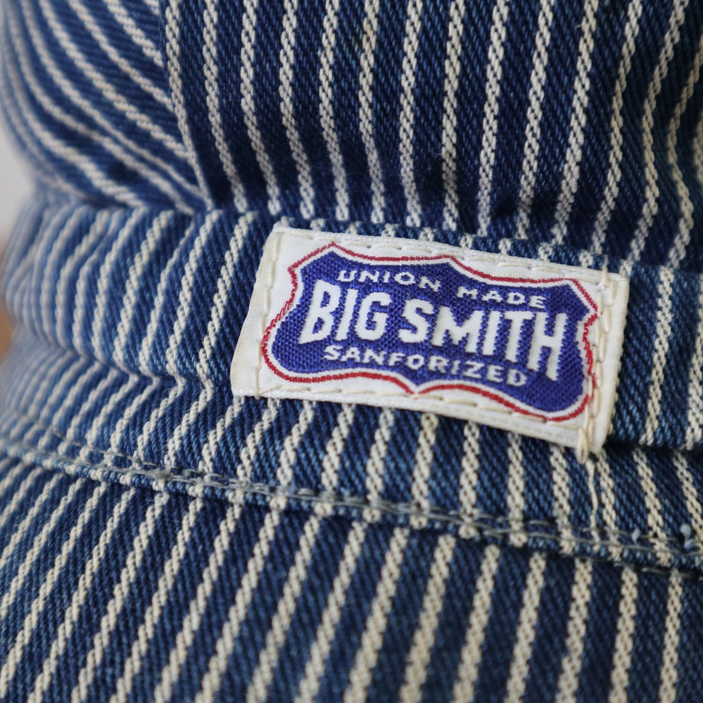 60s Big Smith 藍白條紋鐵路工程師帽 Hickory Stripe - 富士鳥古著