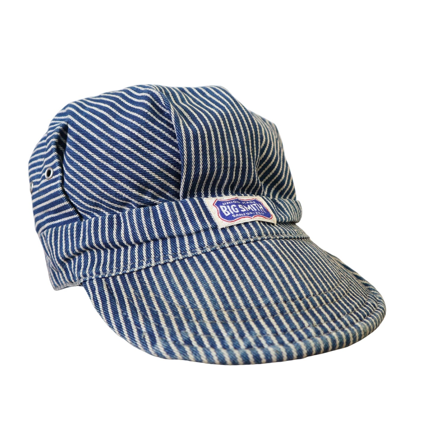 60s Big Smith 藍白條紋鐵路工程師帽 Hickory Stripe - 富士鳥古著