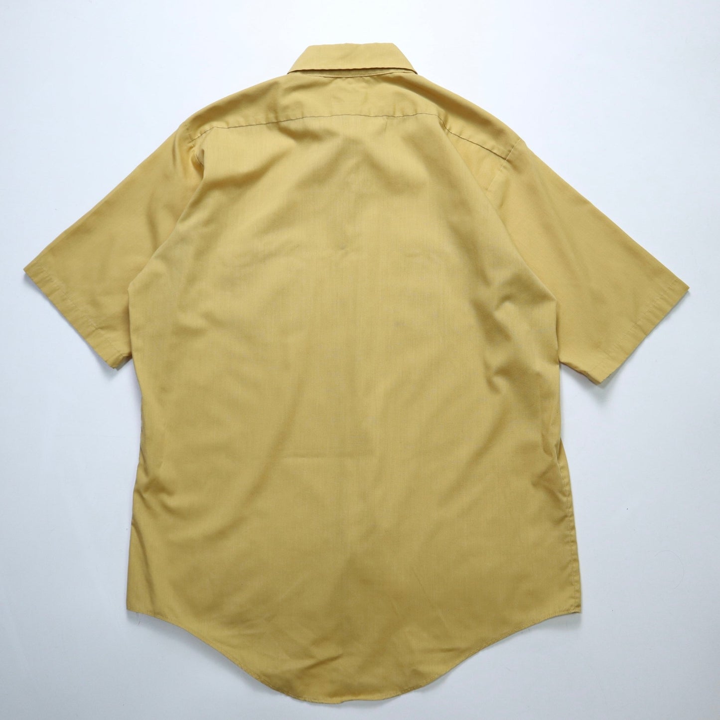 60s Brent 芥末黃素面尖領襯衫 - 富士鳥古著