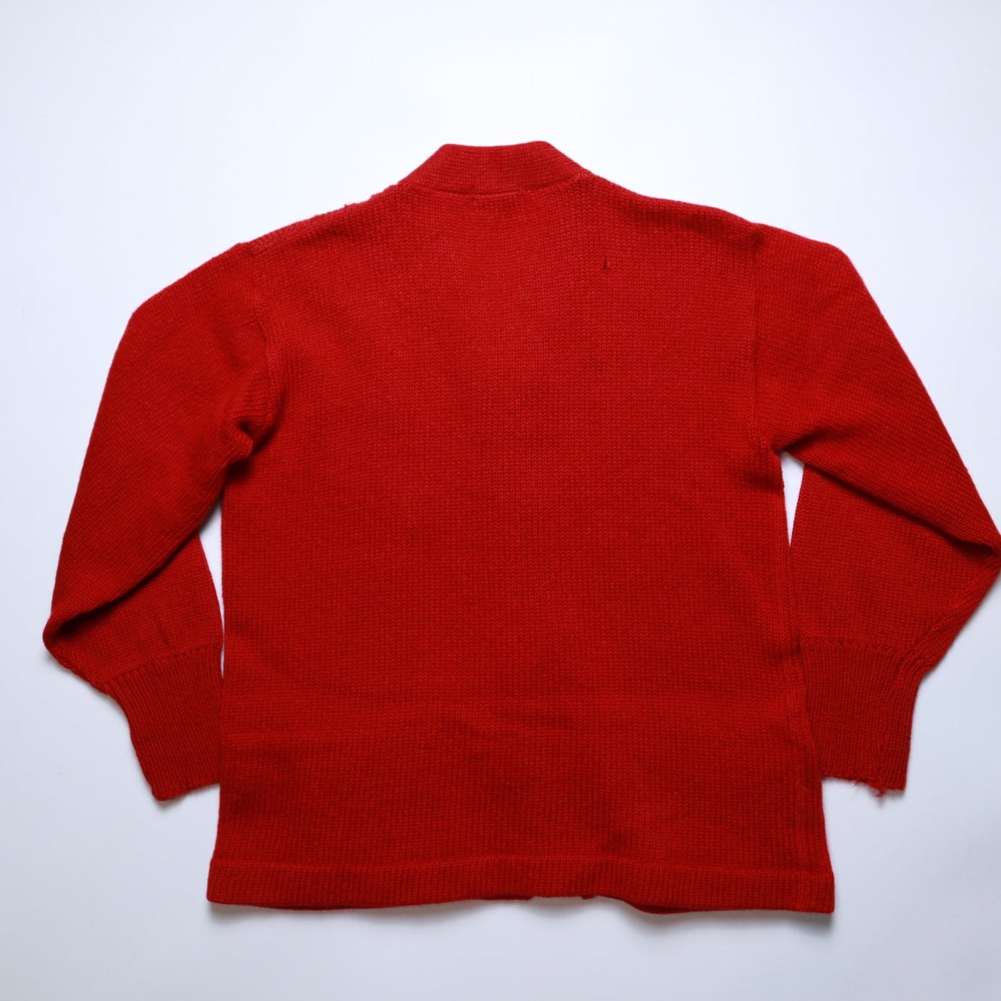60's Letterman Sweater 紅色針織外套 cardigan - 富士鳥古著