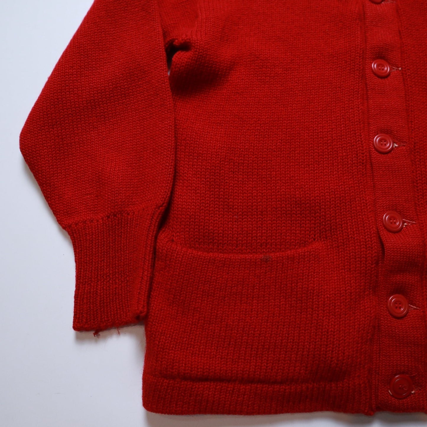 60's Letterman Sweater 紅色針織外套 cardigan - 富士鳥古著