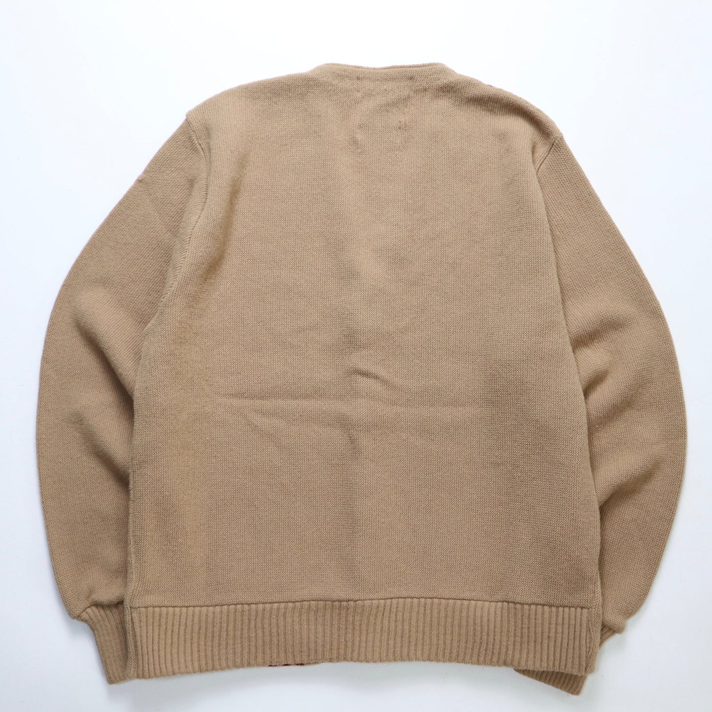 60s Lord James 卡其色格紋針織衫 針織外套 - 富士鳥古著