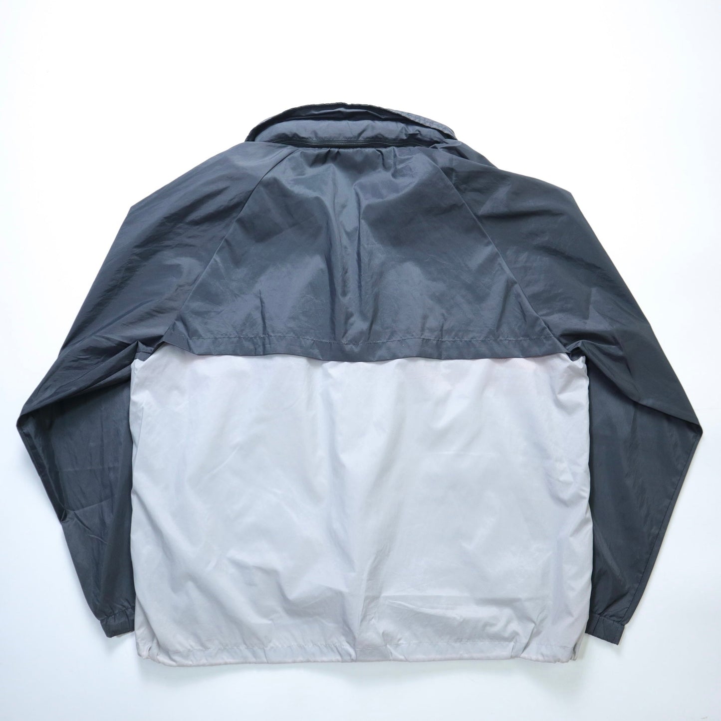 70 - 80s Adidas 台灣製 灰色拼色尼龍罩衫 防風罩衫 - 富士鳥古著