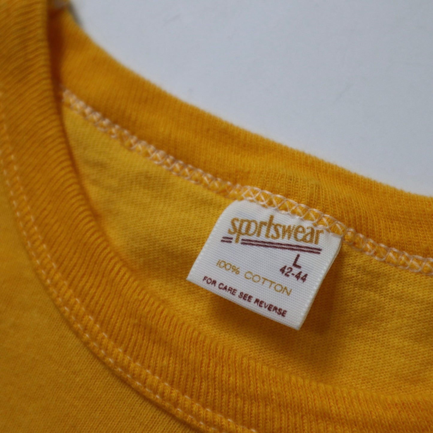 70 - 80s 美國製 Sportswear 棒球訓練營黃色膠印tee - 富士鳥古著