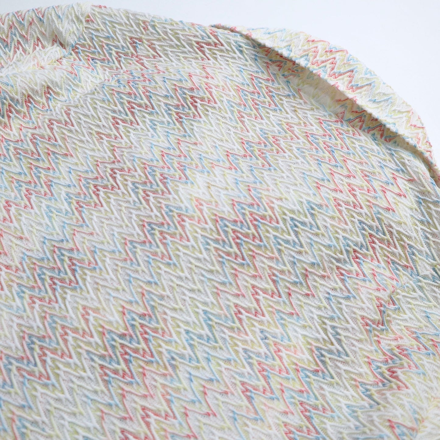 70s 白底彩色針織襯衫 女生開襟襯衫 - 富士鳥古著