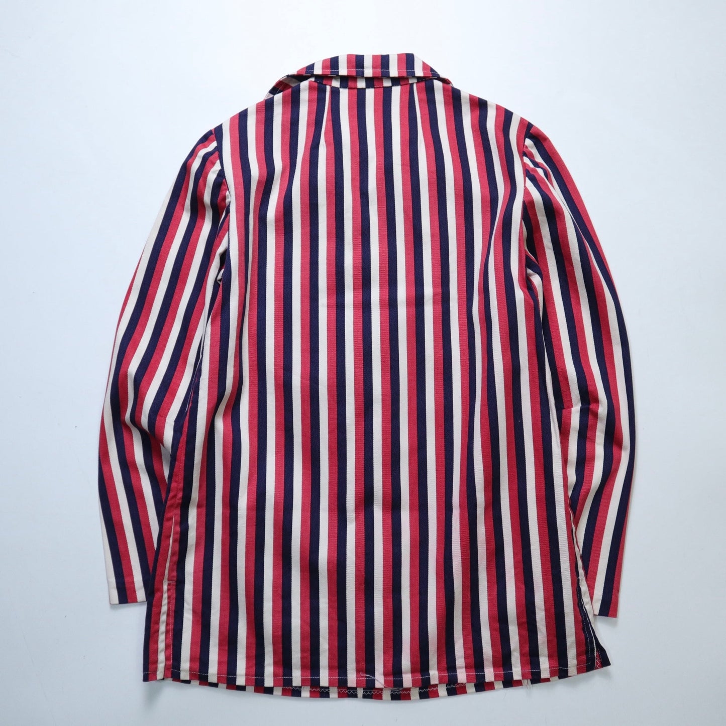 70s(兩件式)斜紋布條紋外套&條紋上衣 - 富士鳥古著