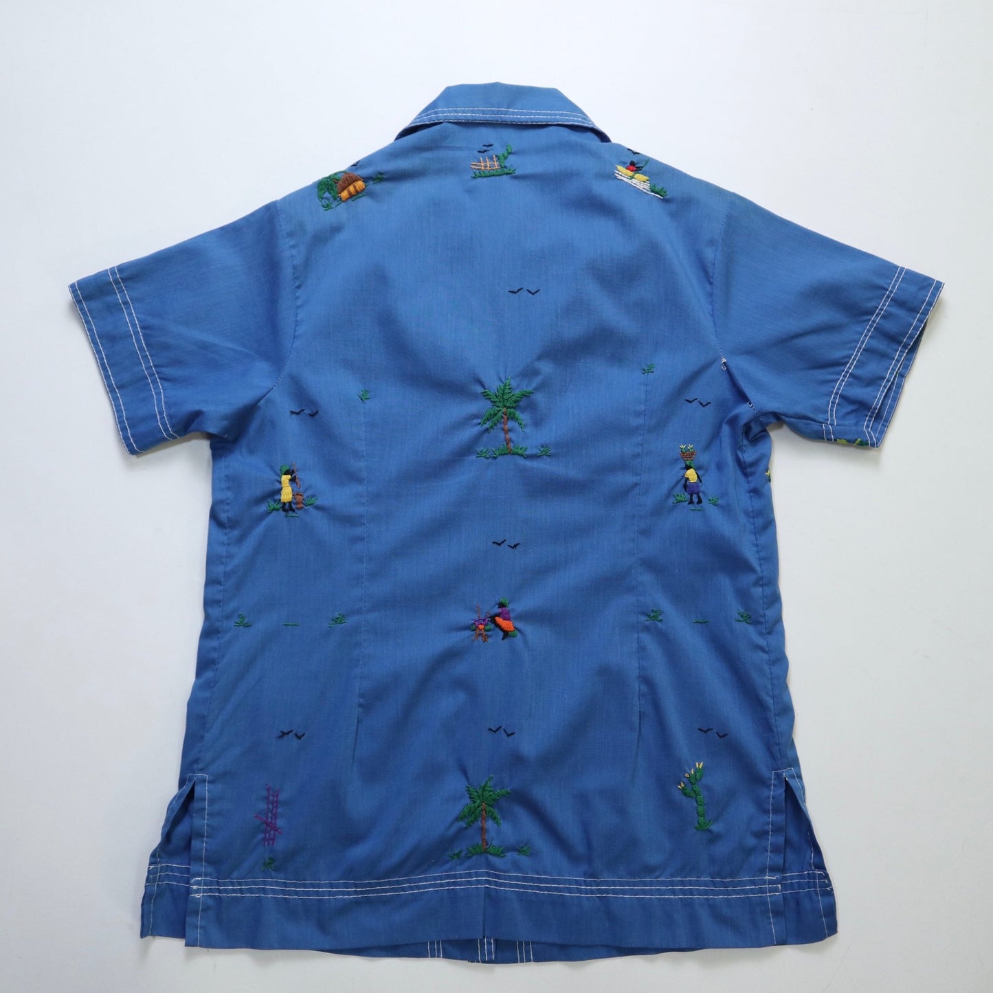 70s Caribbean Souvenir 加勒比海手工刺繡紀念襯衫 - 富士鳥古著