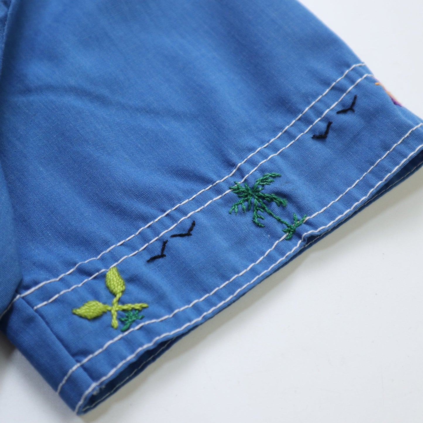 70s Caribbean Souvenir 加勒比海手工刺繡紀念襯衫 - 富士鳥古著
