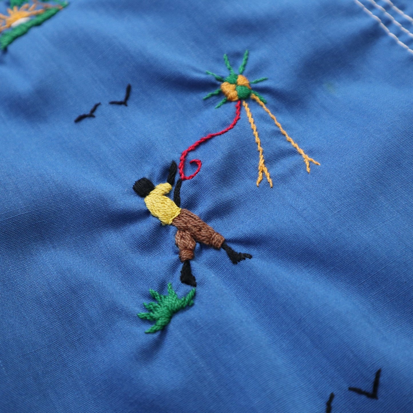70s Caribbean Souvenir 加勒比海手工刺繡紀念襯衫 - 富士鳥古著