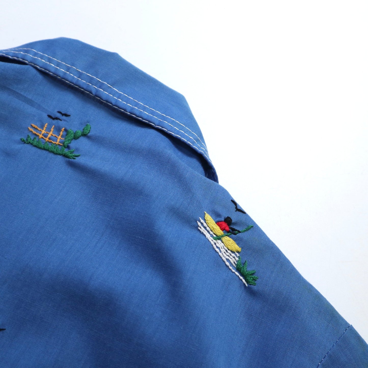 70s Caribbean Souvenir 加勒比海手工刺繡紀念襯衫 - 富士鳥古著