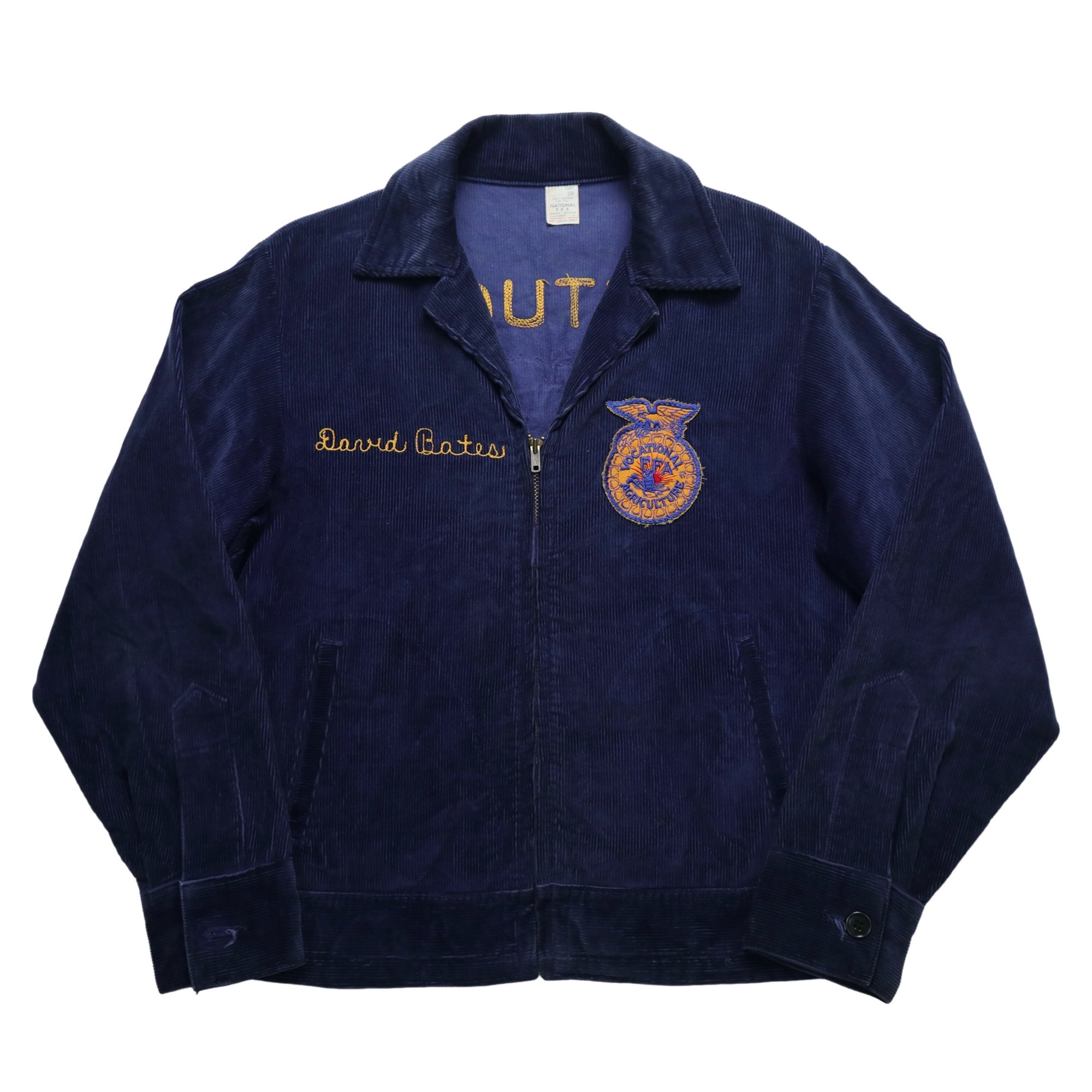 70s FFA American Farm Team Corduroy Jacket (No. 38) Talon Zipper - Fuji  Bird Vintage – 富士鳥古著