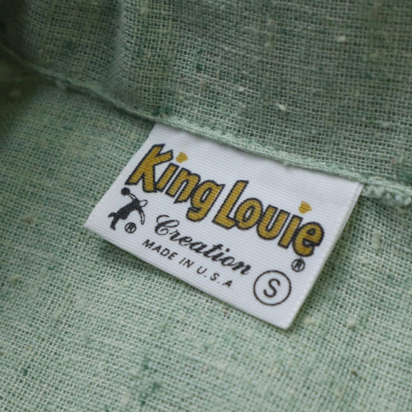 70s King Louie 美國製 淺綠色鎖鍊繡保齡球襯衫 - 富士鳥古著