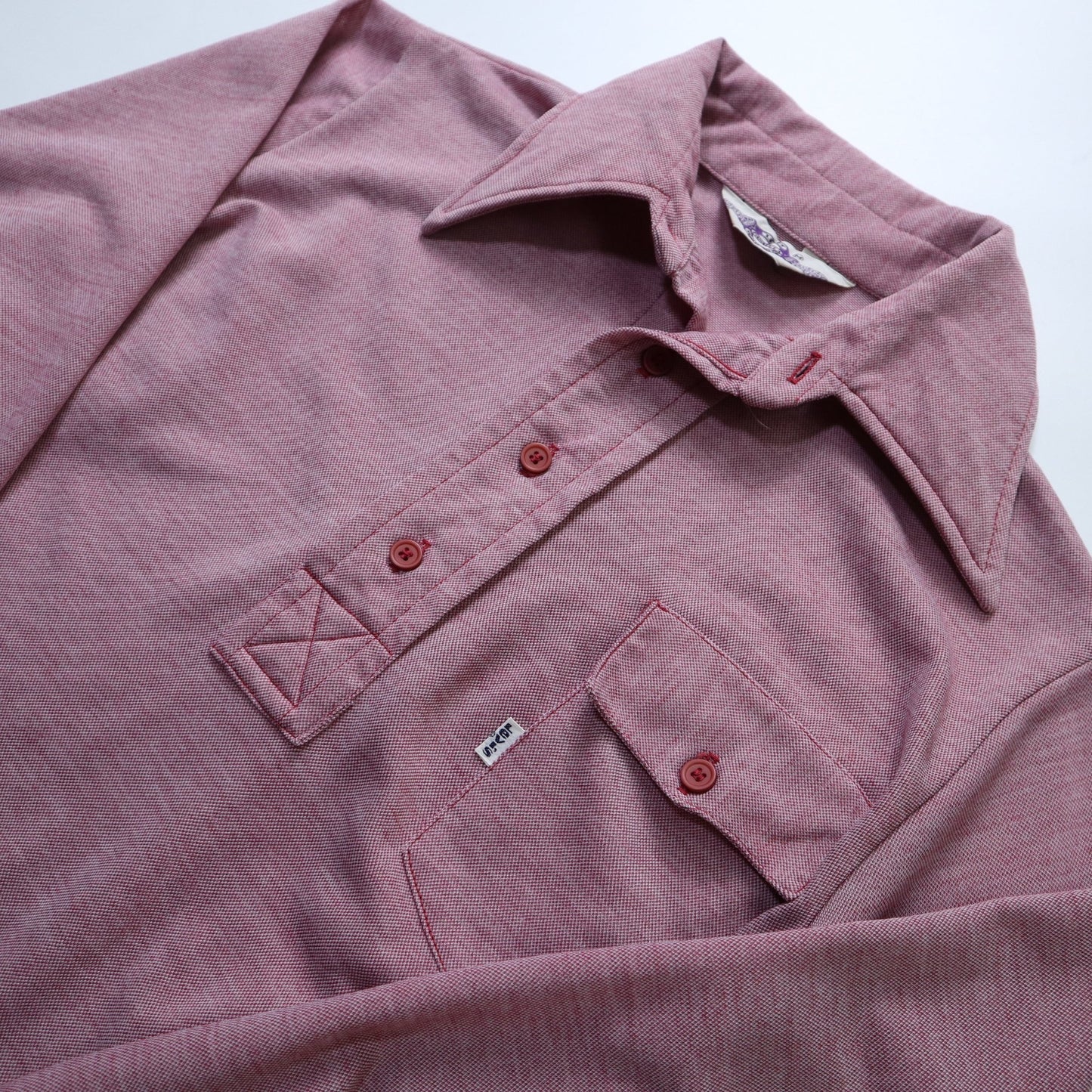 70s Levis Panatela Sportswear 粉色尖領休閒Polo衫 - 富士鳥古著