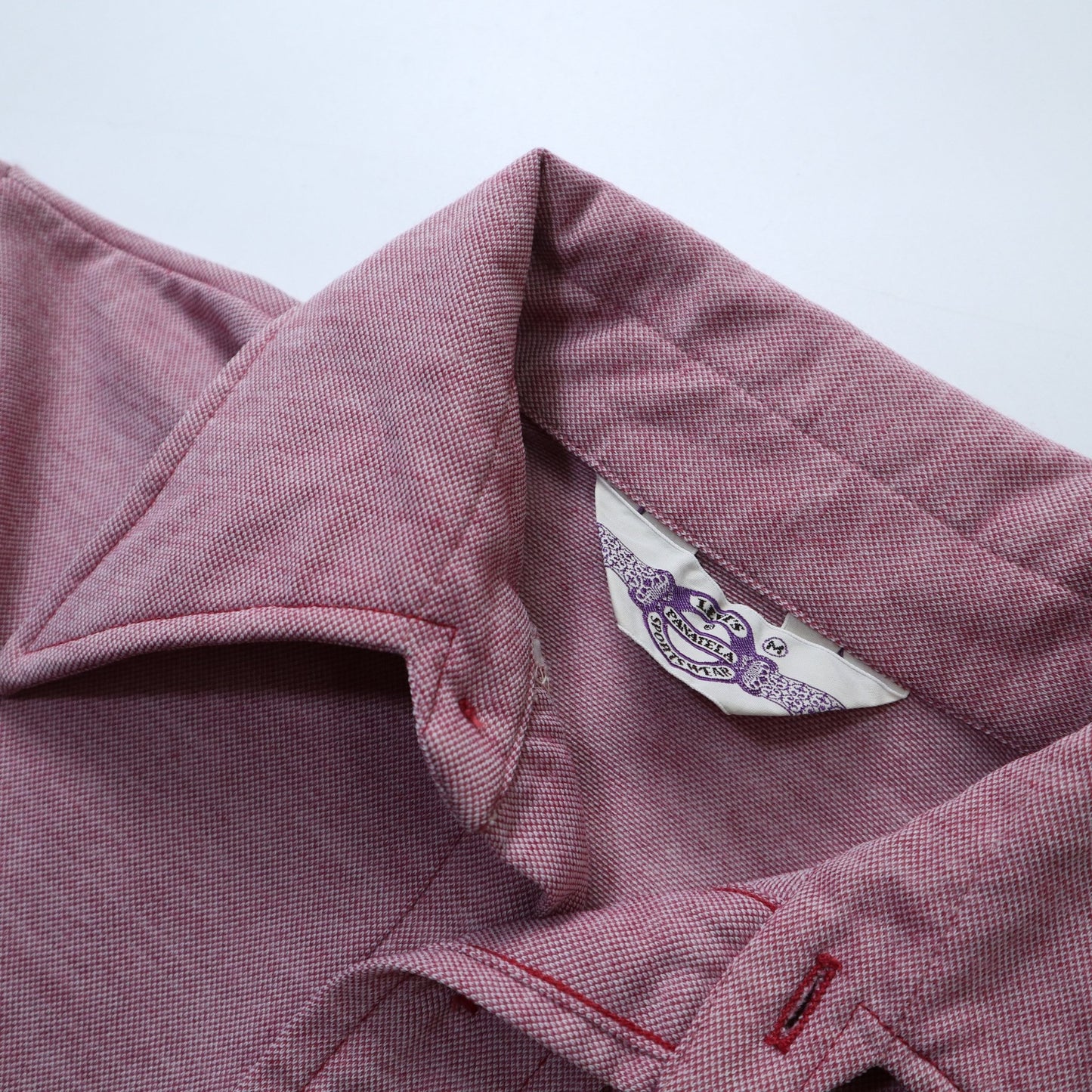 70s Levis Panatela Sportswear 粉色尖領休閒Polo衫 - 富士鳥古著