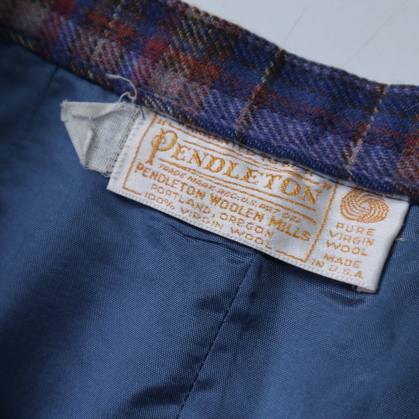 70s Pendleton 美國製 紫色格紋女生羊毛套裝 - 富士鳥古著