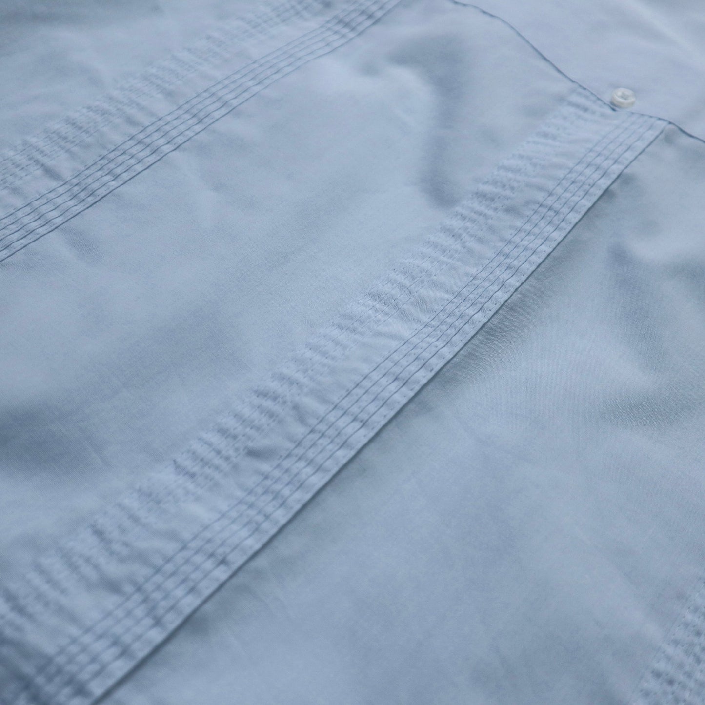 70s Romani 水藍色刺繡古巴襯衫 - 富士鳥古著