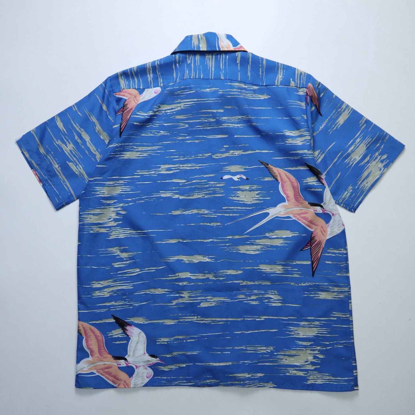 70s Van - Cort 藍底海鷗印花襯衫 - 富士鳥古著