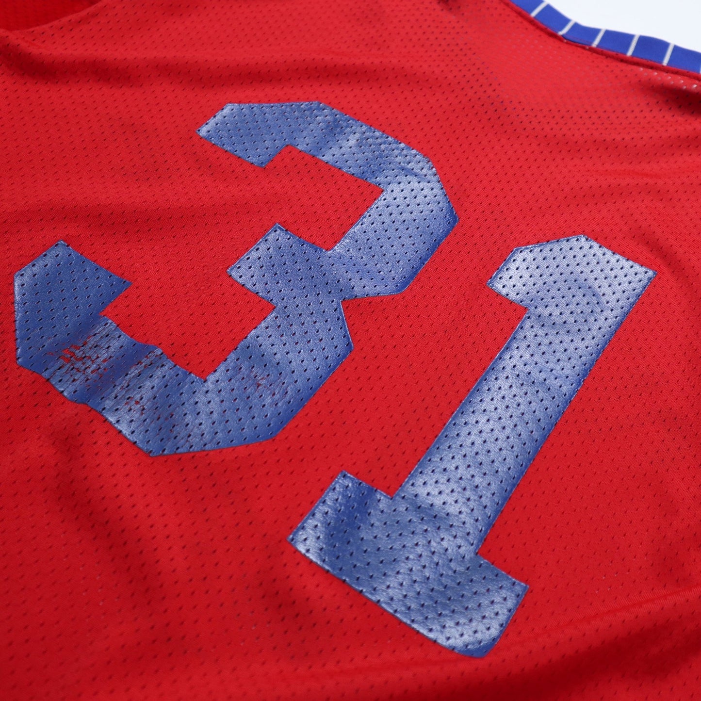 70s 美國製 Waterfront Inn 帆船膠印紅色網洞衣 - 富士鳥古著